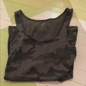 GAP Gray Camouflage Sleeveless Tank Top